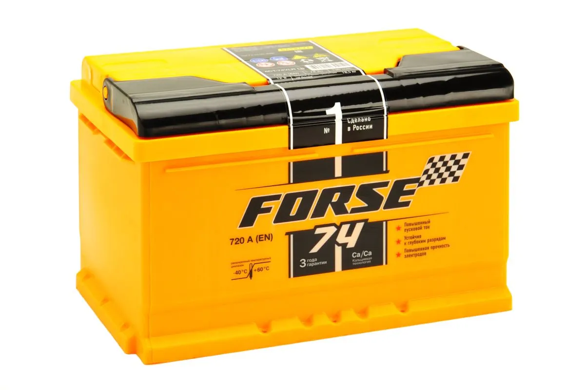 Forse 6CT-74 R+ 74Ач 720А, ОП, стандартные клеммы