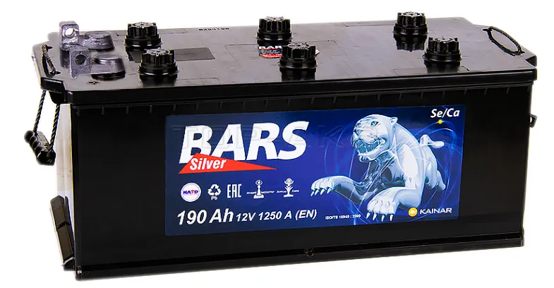 Bars 190Ач 1250А болт, ПП, клеммы под болт
