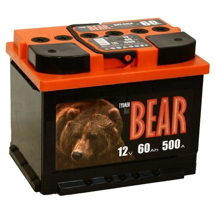 Tyumen-Batbear 60Ач 500А, ОП, стандартные клеммы
