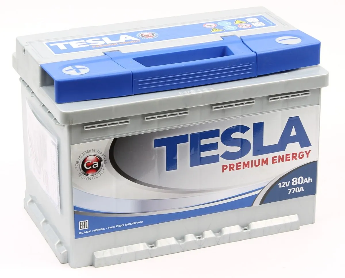 Tesla Premium Energy 6СТ-80.1 80Ач 770А, ПП, стандартные клеммы