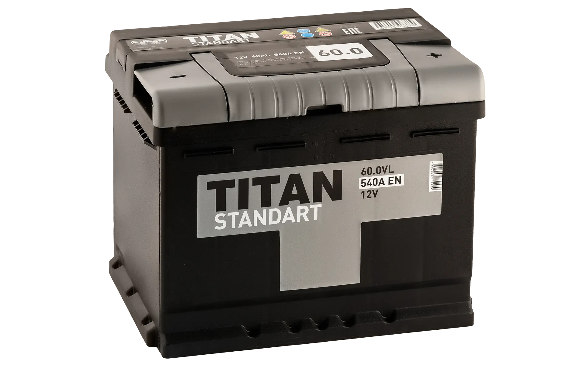TITAN Standart 60R+ 60Ач 540А, ОП, стандартные клеммы