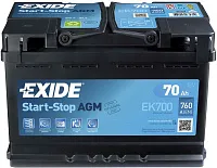Exide EK700 Start-Stop AGM 70Ач 700А, ОП, стандартные клеммы