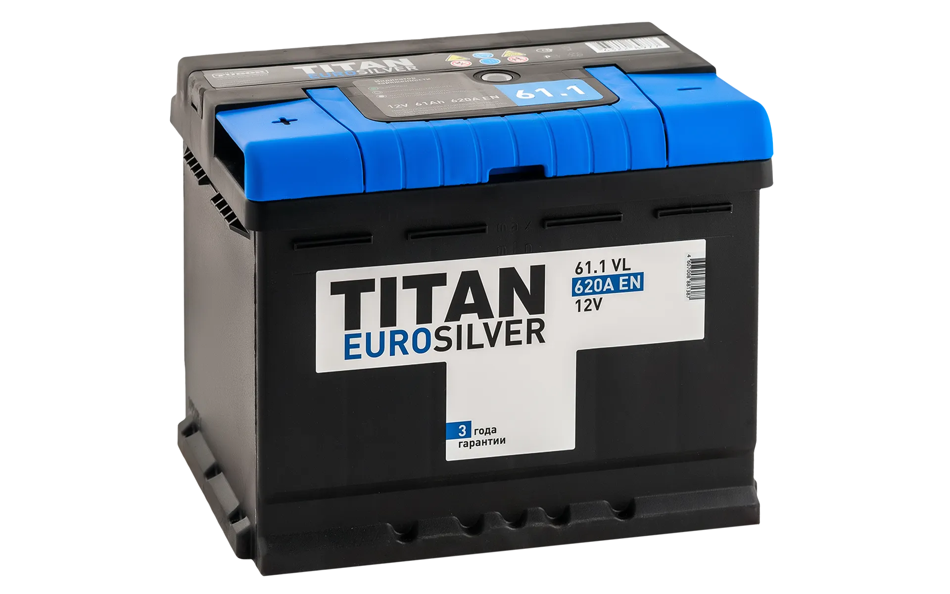 TITAN Euro 61 L+ 61Ач 620А, ПП, стандартные клеммы