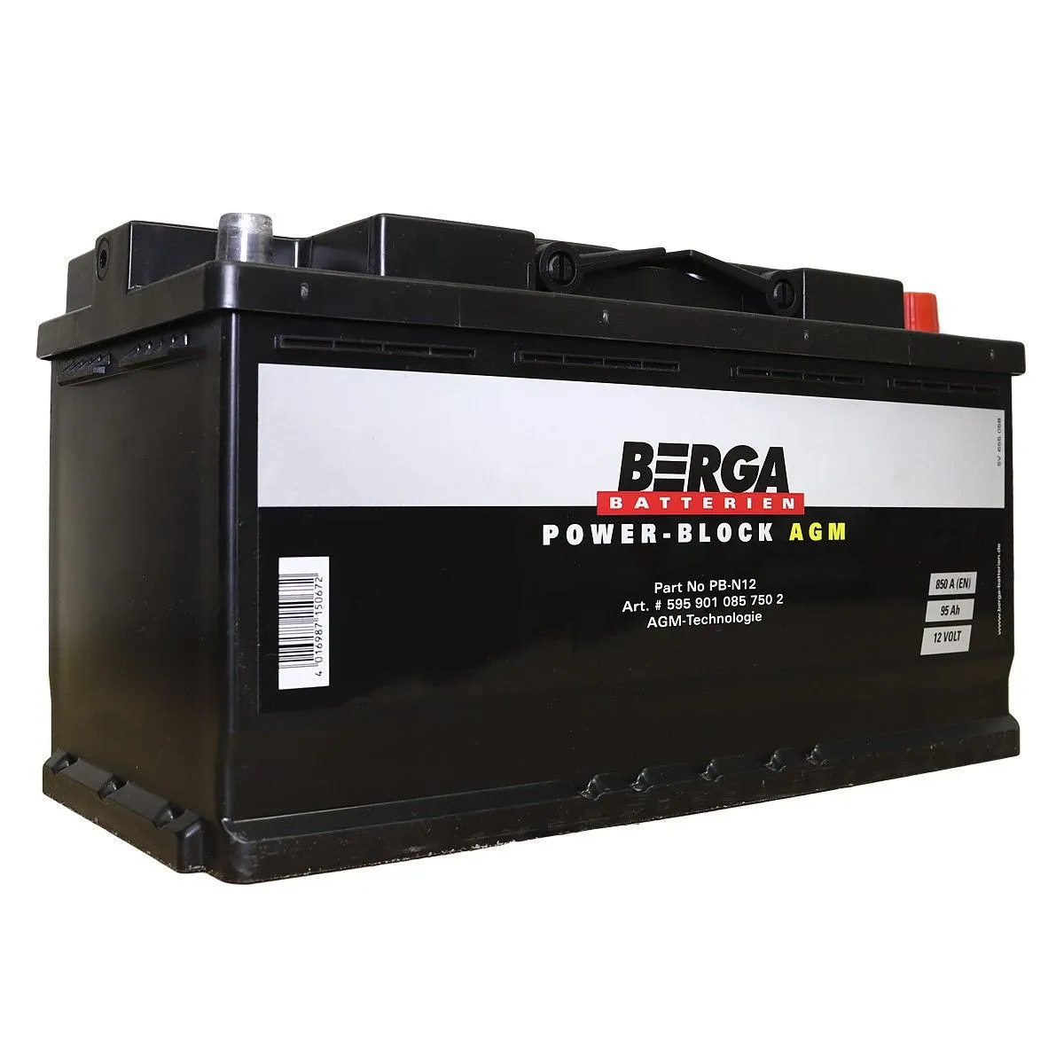 Berga PB-N12 Power Block AGM 95Ач 850А 595 901 085, ОП, стандартные клеммы