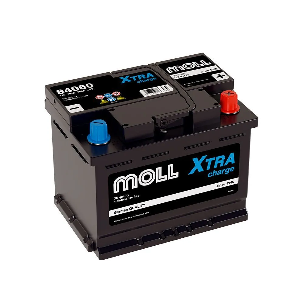 MOLL X-TRA charge 60Ач 600А (84060), ОП, стандартные клеммы