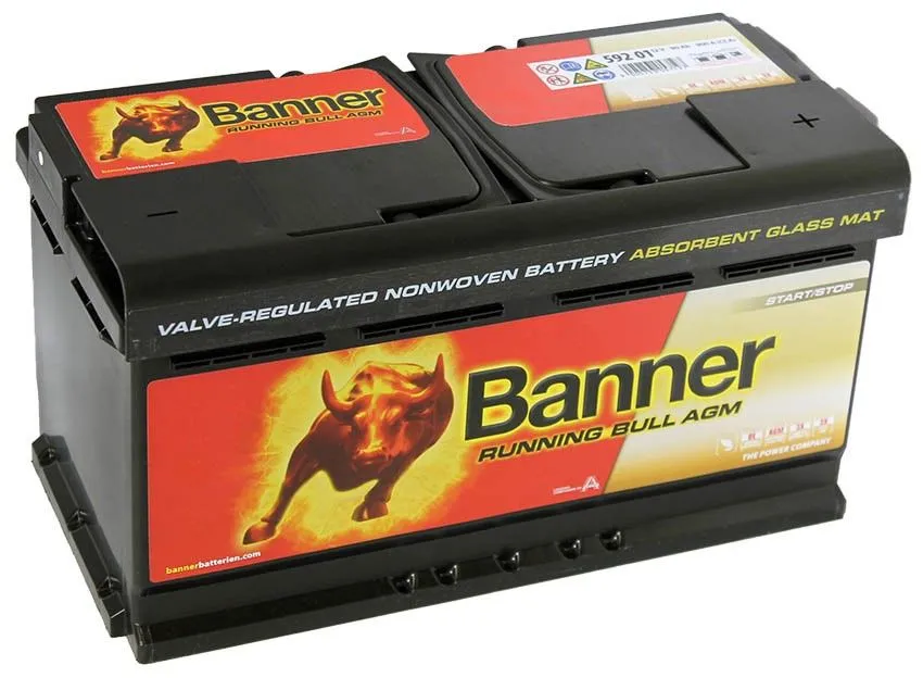 BANNER RUNNING BULL AGM 92Ач 850А, ОП, стандартные клеммы