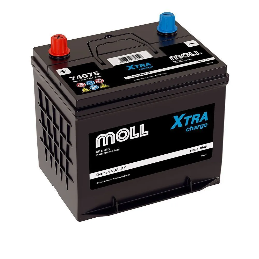 MOLL Asia X-TRA charge 75Ач 720А (74075), ОП, стандартные клеммы