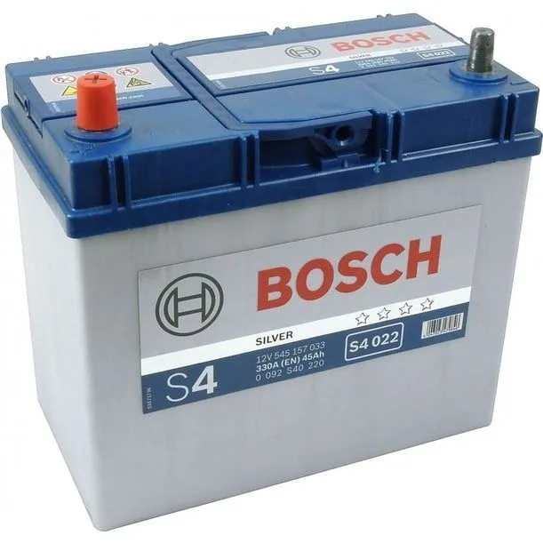 Bosch Silver Asia S4 022 45Ач 330А 0 092 S40 220, ПП, тонкие клеммы