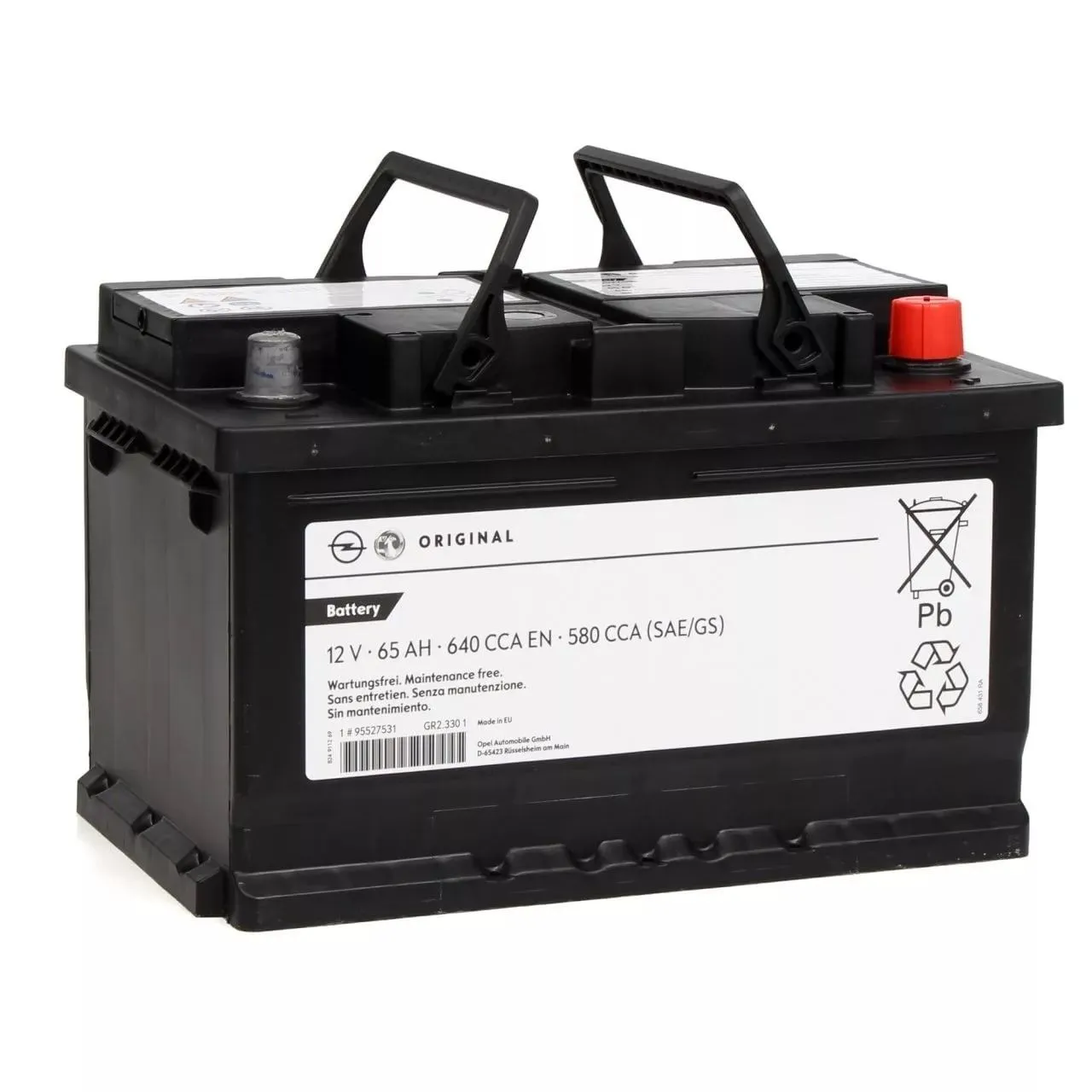GM ORIGINAL (95527531) 65Ач 640А, обратная полярность, стандартные клеммы