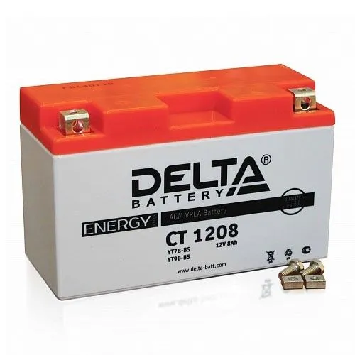 Delta CT 1208 YT7B-BS, YT7B-4 8Ач 110А, ПП, клеммы под болт