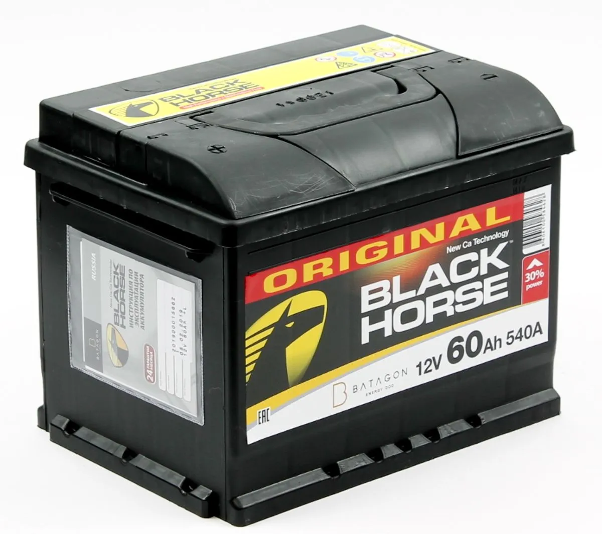 Black Horse 6СТ-60.1 60Ач 540А, ПП, стандартные клеммы