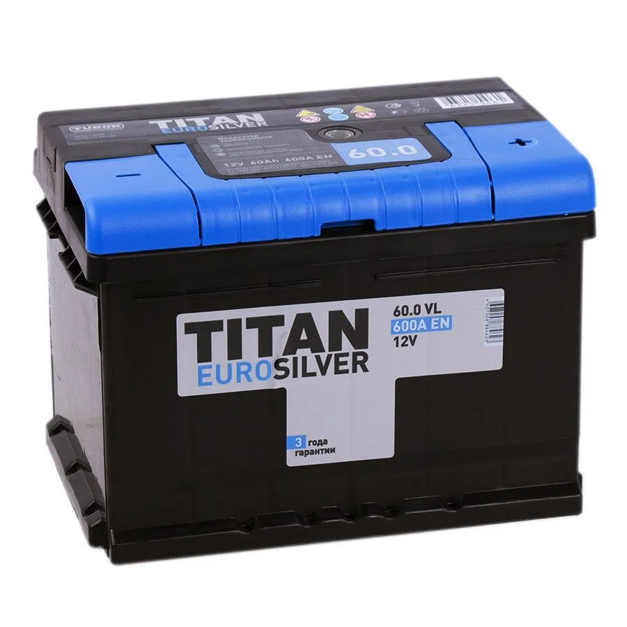 TITAN Euro 60R+ 60Ач 600А, ОП, стандартные клеммы