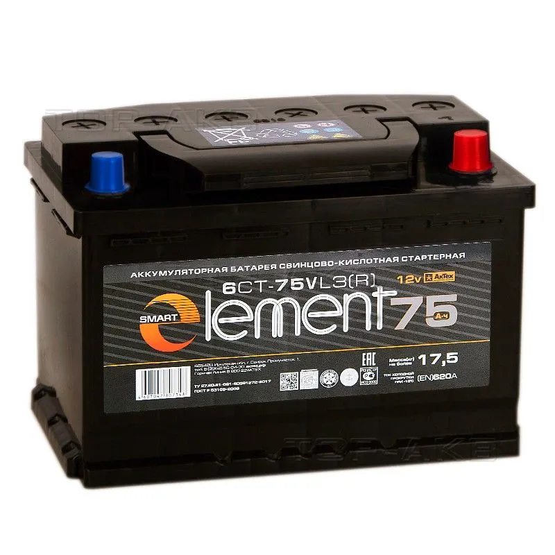 Smart Element 75Ач 620А, ОП, стандартные клеммы