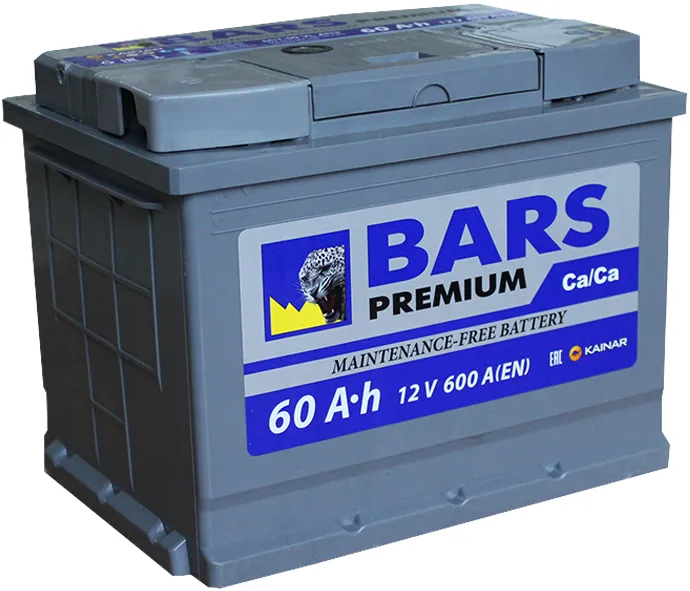 BARS Premium 60Ач 600А, ОП, стандартные клеммы
