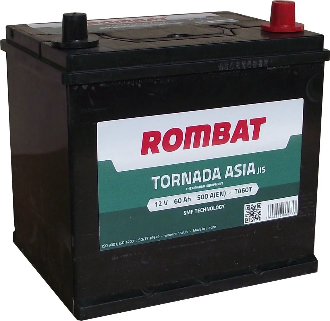 Rombat Tornada Asia TA60T 60Ач 500А, ОП, стандартные клеммы
