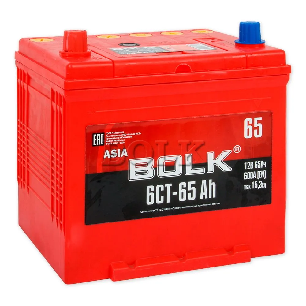 Bolk Asia 65Ач 600А, ПП, стандартные клеммы