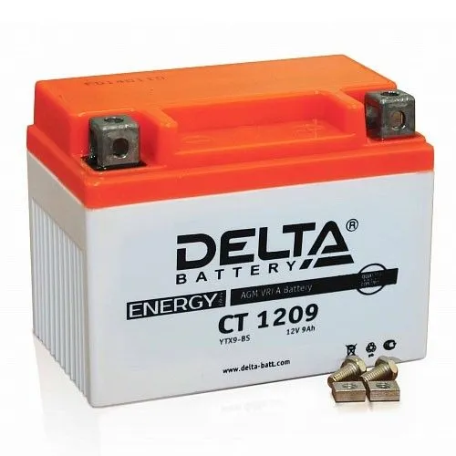 Delta CT 1209 YTX9-BS, YTX9 9Ач 135А, ПП, клеммы под болт