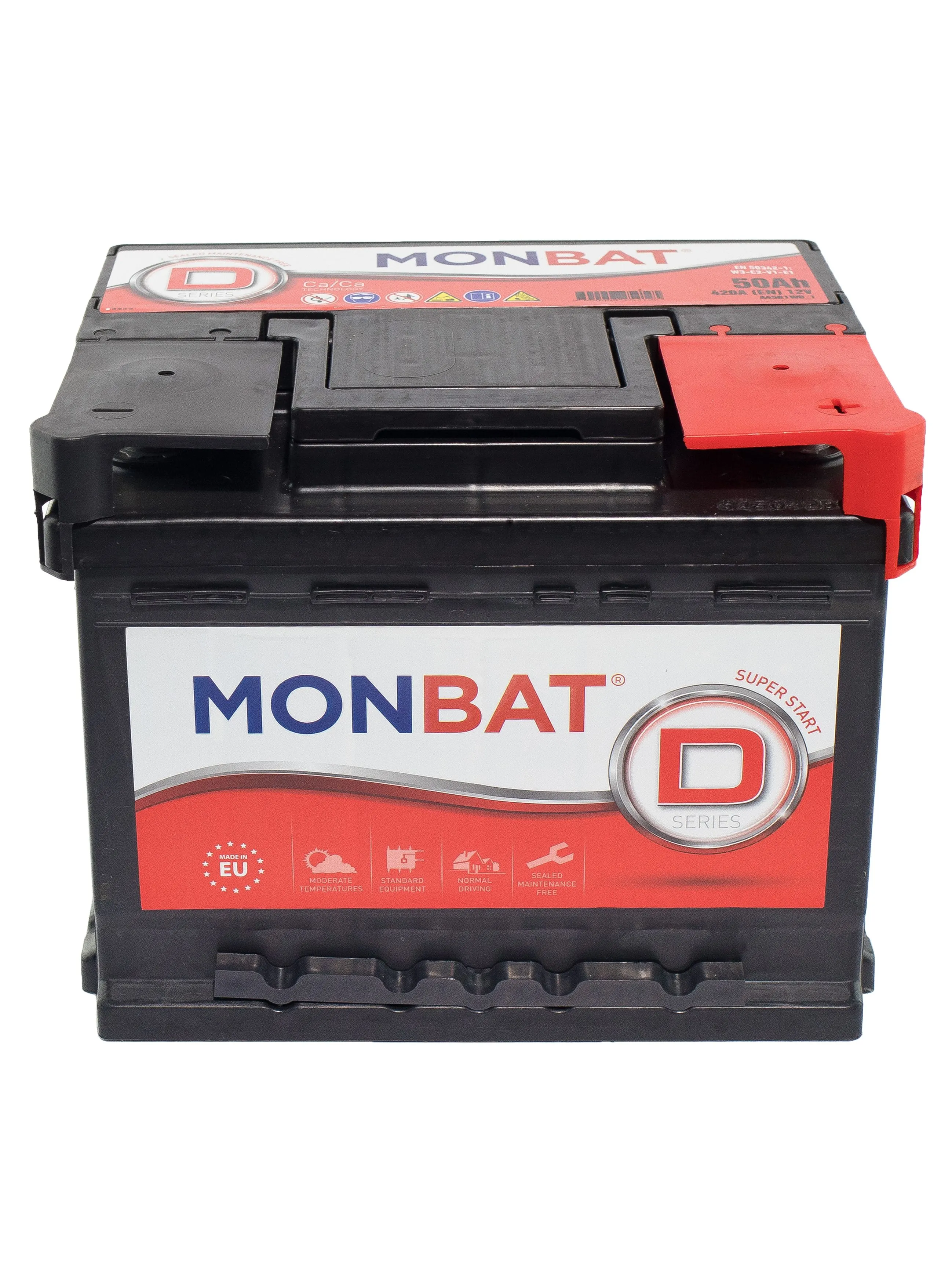 MONBAT D (KAMINA) 50Ач 420А, ОП, стандартные клеммы