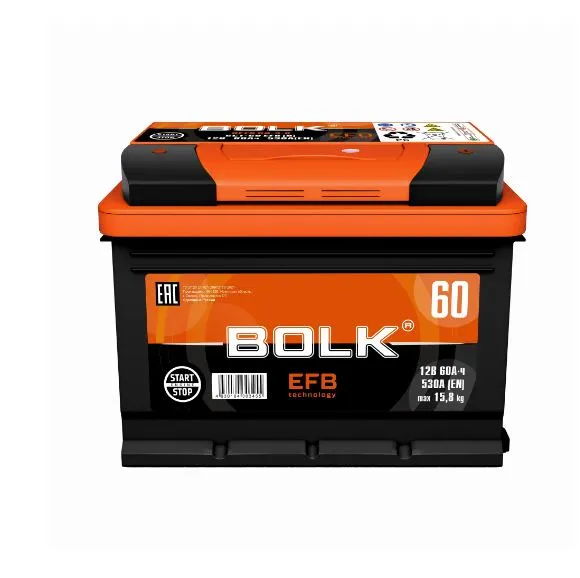 Bolk EFB 60Ач 530А, ОП, стандартные клеммы