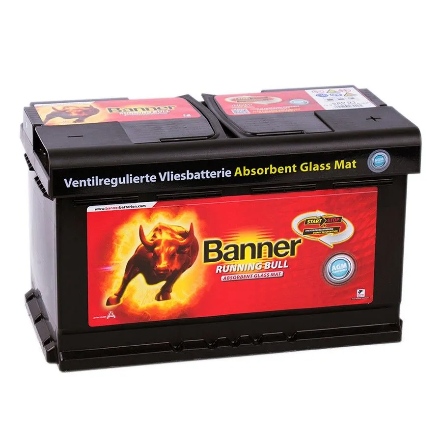 BANNER RUNNING BULL AGM 80Ач 800А, обратная полярность, стандартные клеммы