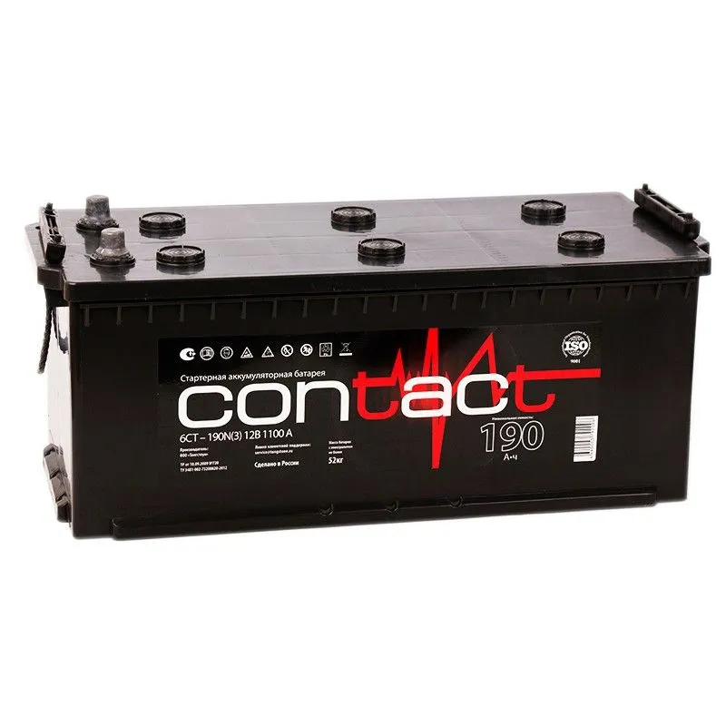 Contact 6-CT 190 NR(3) 190Ач 1100А, ОП, стандартные клеммы