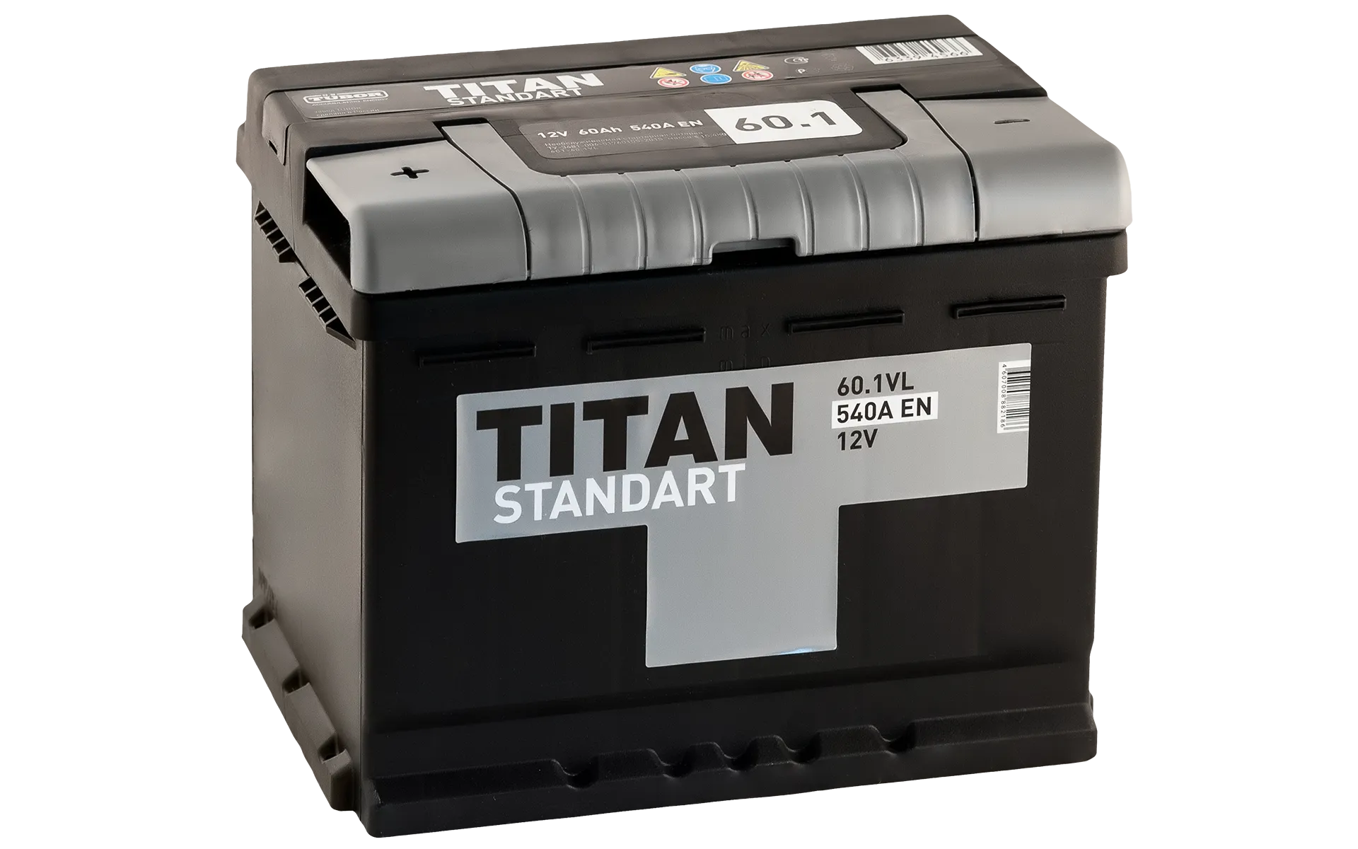 TITAN Standart 60L+ 60Ач 540А, ПП, стандартные клеммы