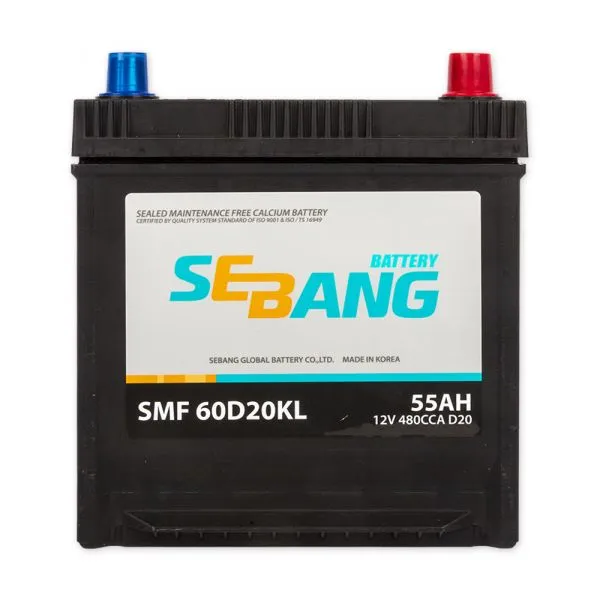 Sebang SMF 60D20KL 55Ач 480А, ОП, стандартные клеммы