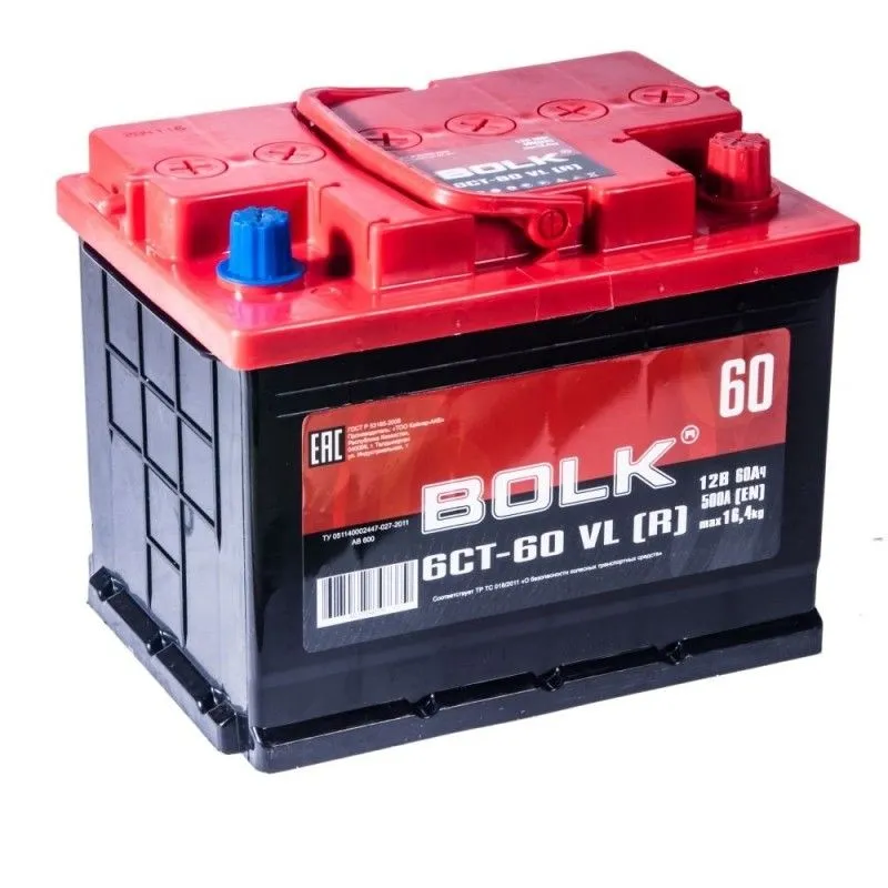 Bolk 60Ач 500А, ОП, стандартные клеммы