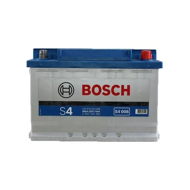 Bosch Silver S4 008 74Ач 680А 0 092 S40 080, ОП, стандартные клеммы