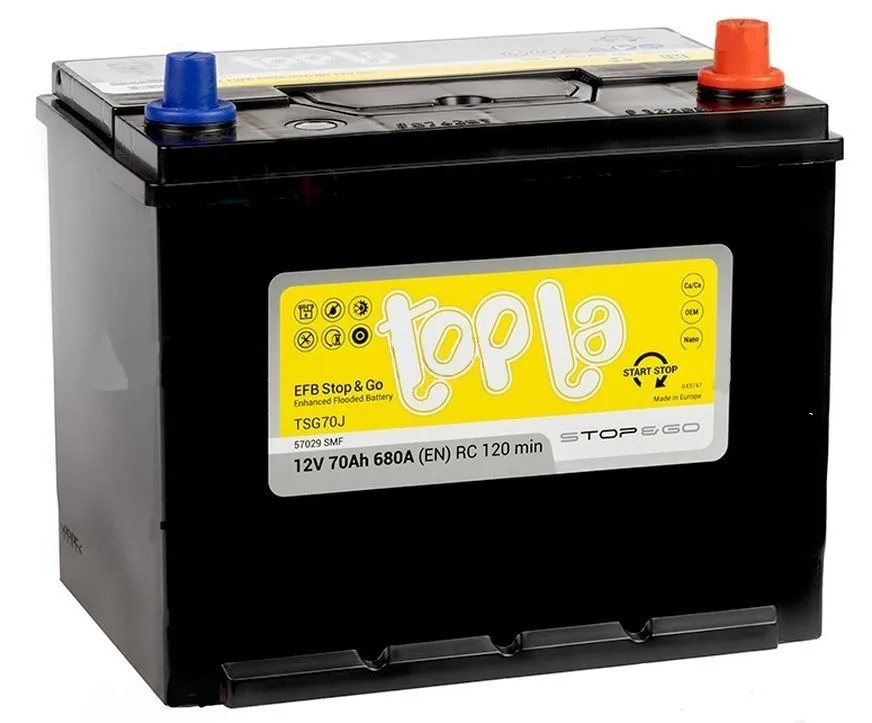 Topla EFB Stop&Go Start-Stop (112270 57029) 70Ач 680А, ОП, стандартные клеммы