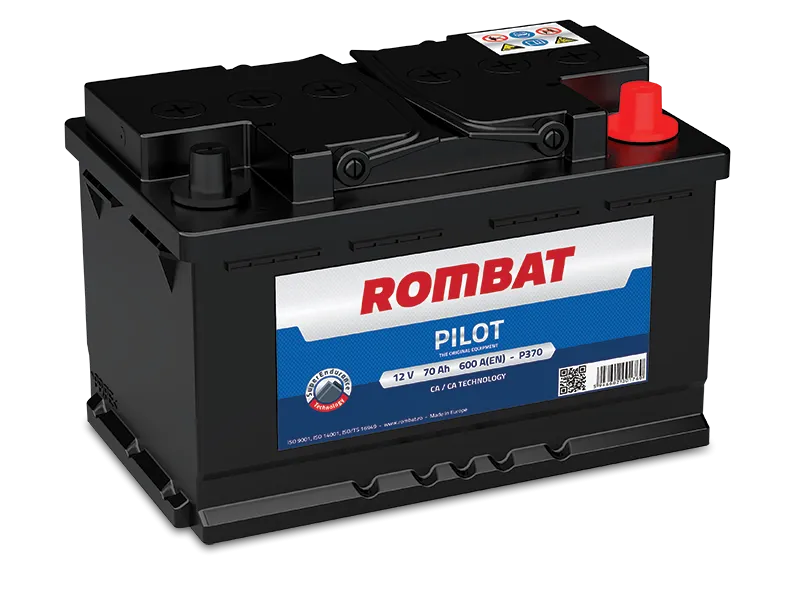 Rombat Pilot P370 70Ач 600А, ОП, стандартные клеммы