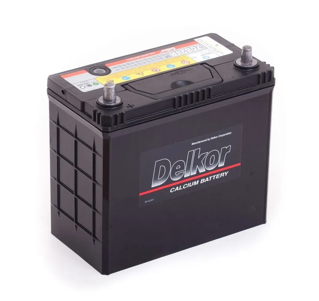 Delkor 6CT-55 (70B24R) 55Ач 480А, ПП, тонкие клеммы