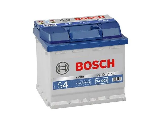 Bosch Silver S4 002 52Ач 470А 0 092 S40 020, ОП, стандартные клеммы