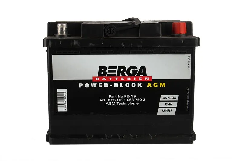 Berga PB-N9 AGM Power Block 60Ач 680А 560 901 068, ОП, стандартные клеммы