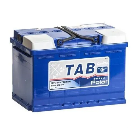 Tab Polar Blue 78Ач 720А 121075 57549 B, ОП, стандартные клеммы
