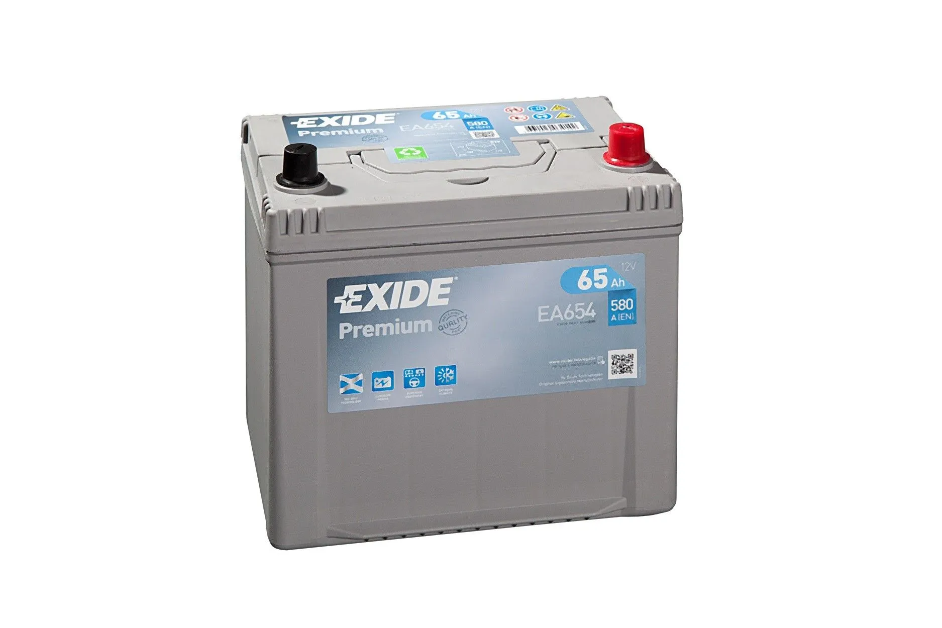 Exide EA654 65Ач 580А, ОП, стандартные клеммы