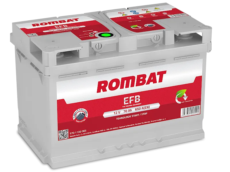 Rombat F370 EFB Start-Stop 70Ач 650А, ОП, стандартные клеммы