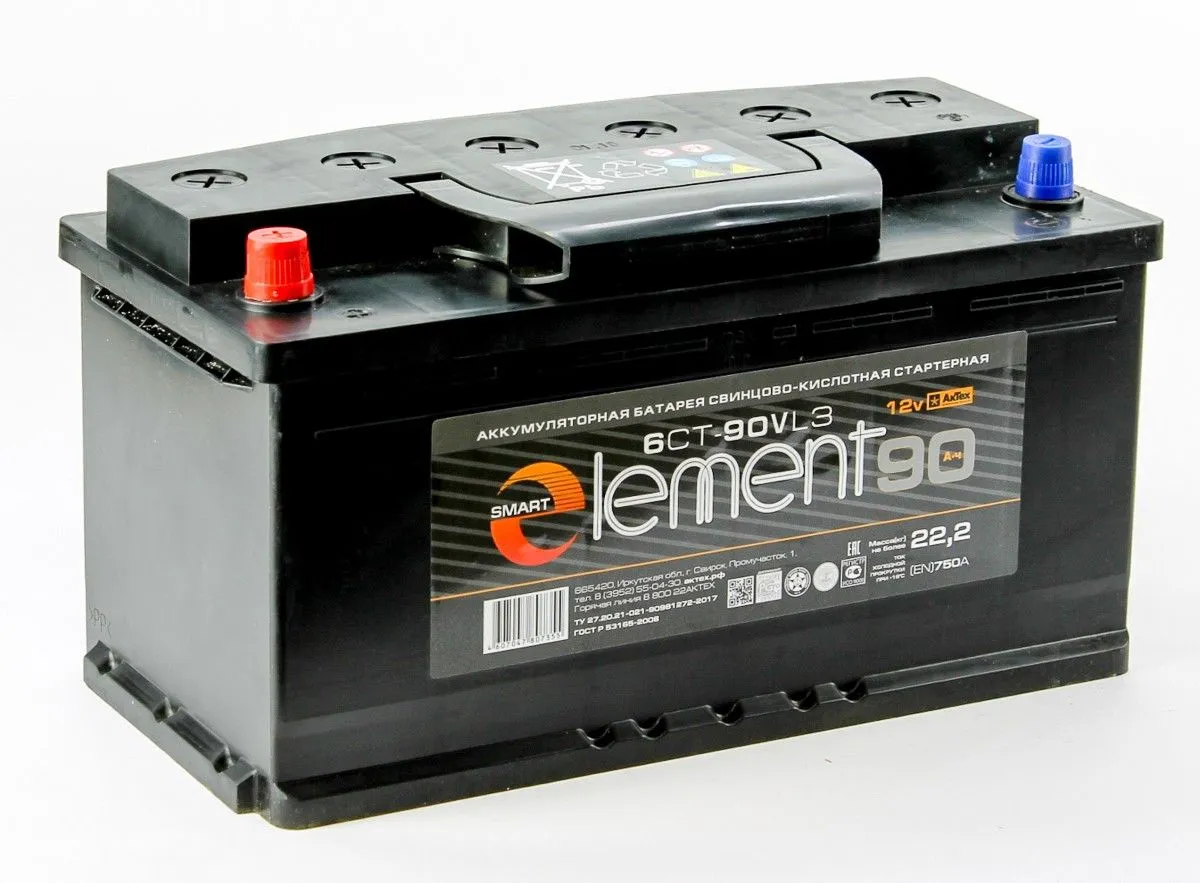 Smart Element 90Ач 750А, ПП, стандартные клеммы