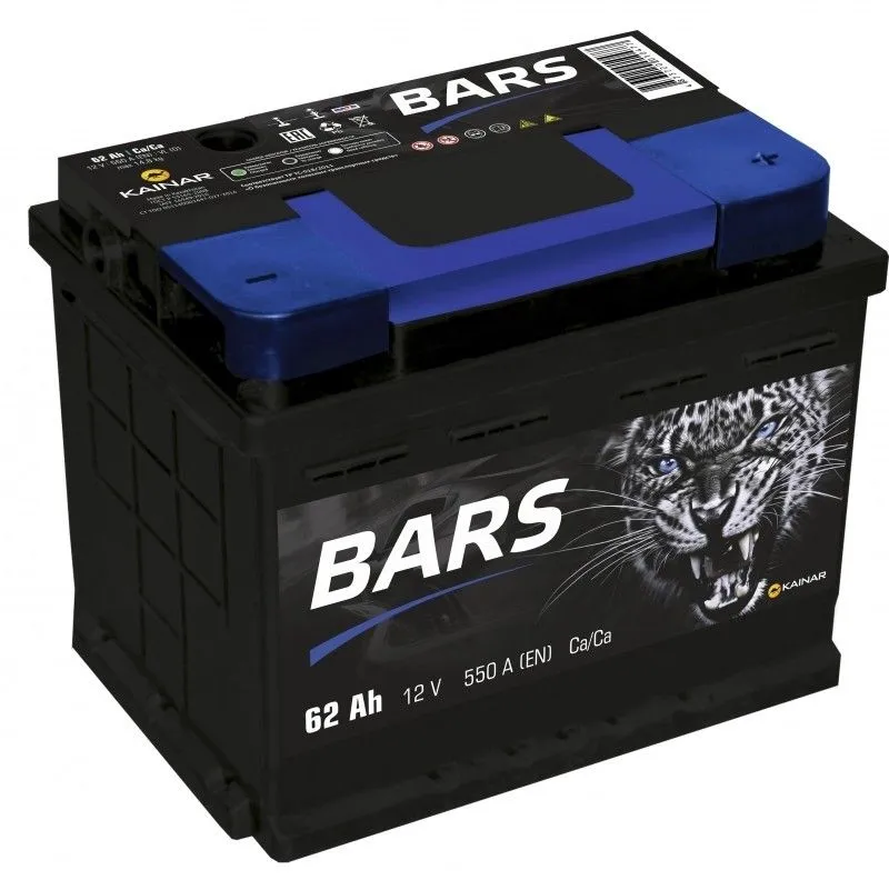 Bars 62Ач 550А, ОП, стандартные клеммы