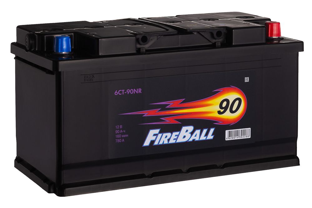 Автомобильный аккумулятор FIRE BALL 6СТ-90NR 90 Ач 780 Обратная полярность (353х175х190)