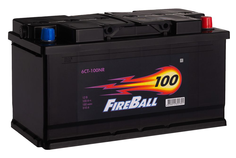 Автомобильный аккумулятор FIRE BALL 6СТ-100N 100 Ач 810 Прямая полярность (353х175х190)