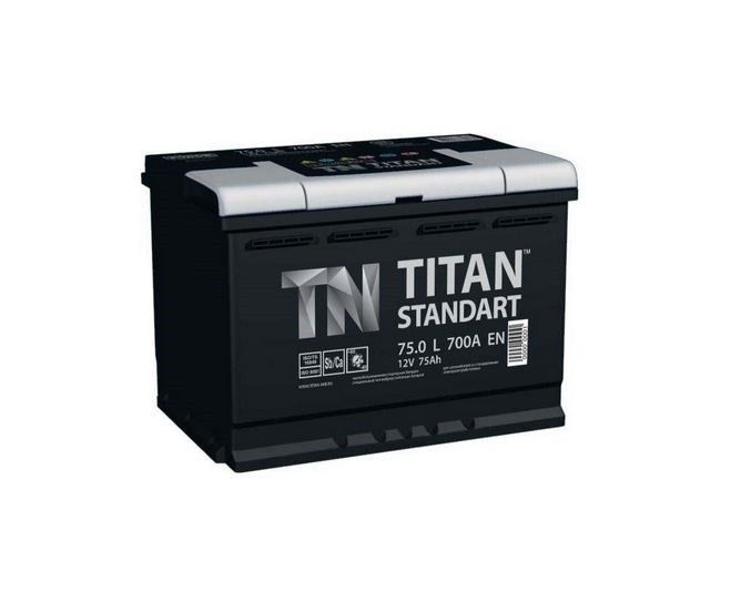 Аккумулятор автомобильный TITAN Standart 75L+ 75Ач 700А Прямая полярность (278x175x190)