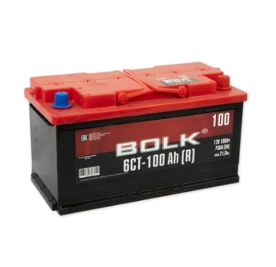 Аккумулятор автомобильный Bolk 100 Ач 700А Обратная полярность (353x175x190)