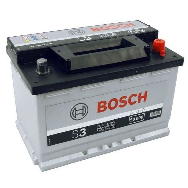 Аккумулятор автомобильный Bosch S3 008 70Ач 640А Обратная полярность (278x175x190) 0 092 S30 080