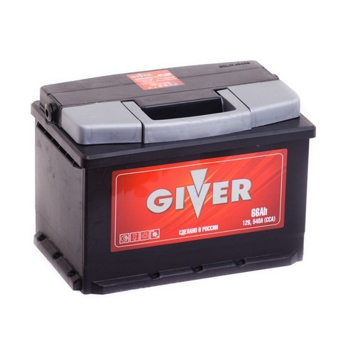 Аккумулятор автомобильный GIVER 6СТ-66.0 66Ач 540А Обратная полярность (275х175х190)