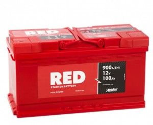 Аккумулятор автомобильный RED 100 Ач 900А Обратная полярность (353х175х190)