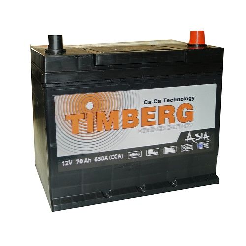 Аккумулятор автомобильный Timberg Аsia MF 80D26L 70Ач 650А Обратная полярность (260x175x225)