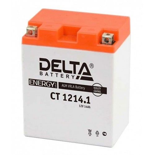 Мотоциклетный аккумулятор Delta CT 1214.1 YB14-BS, YTX14AH, YTX14AH-BS 14Ач 165А Прямая полярность (132x89x164)