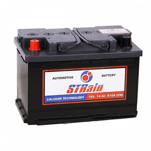 Аккумулятор автомобильный STRain 74Ач 610А Прямая полярность (278x175x190)