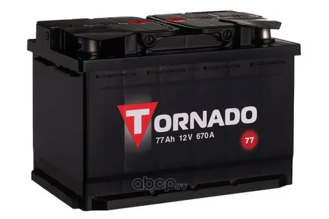 TORNADO 77Ач 670А, ОП, стандартные клеммы